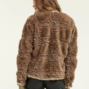 BOUNDLESS North Embossed Faux-Fur Jacket open front, S